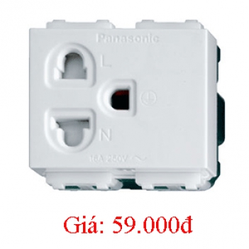 Ổ cắm đơn có dây nối đất và màng che WEV1081 Panasonic